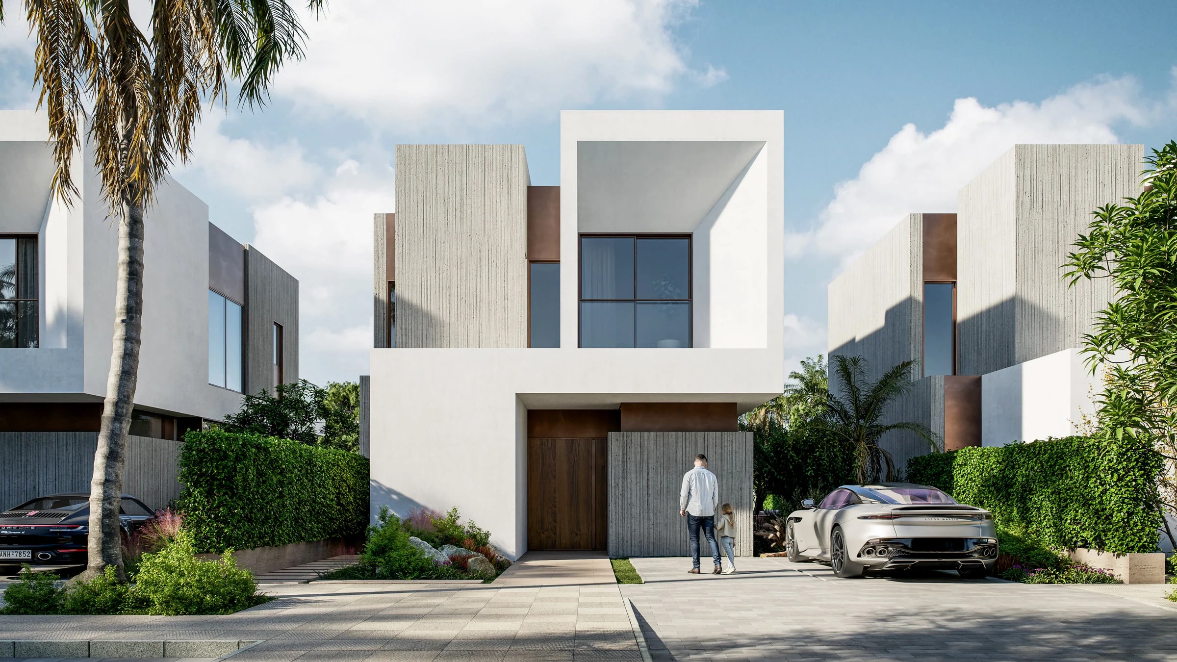 Luxury villa exterior architecture at Solana West New Zayed, West Cairo.